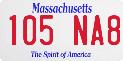 MA license plate 105NA8