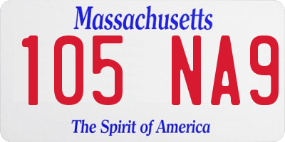 MA license plate 105NA9