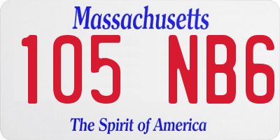 MA license plate 105NB6