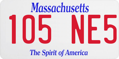 MA license plate 105NE5