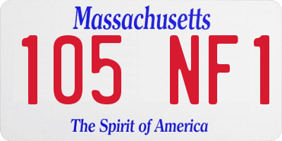 MA license plate 105NF1