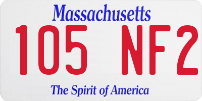 MA license plate 105NF2