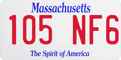 MA license plate 105NF6