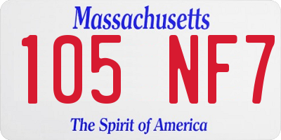 MA license plate 105NF7