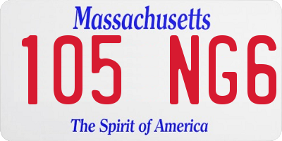 MA license plate 105NG6