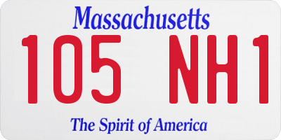 MA license plate 105NH1