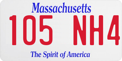 MA license plate 105NH4