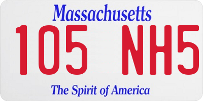 MA license plate 105NH5