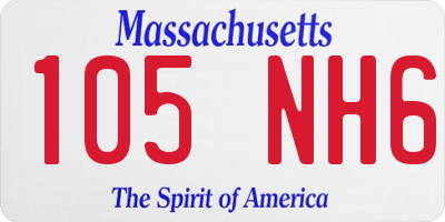 MA license plate 105NH6