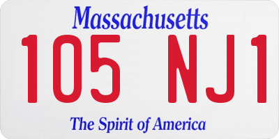 MA license plate 105NJ1