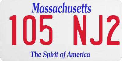 MA license plate 105NJ2