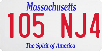 MA license plate 105NJ4