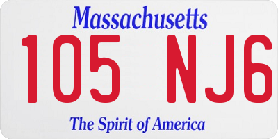 MA license plate 105NJ6