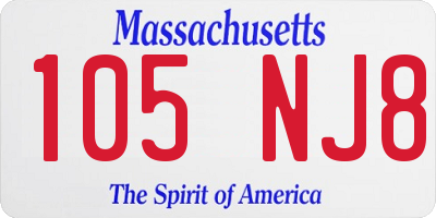 MA license plate 105NJ8