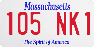 MA license plate 105NK1