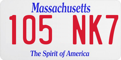 MA license plate 105NK7