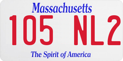 MA license plate 105NL2