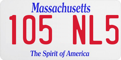 MA license plate 105NL5