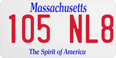 MA license plate 105NL8