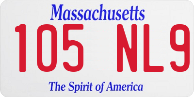MA license plate 105NL9