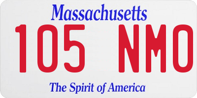 MA license plate 105NM0