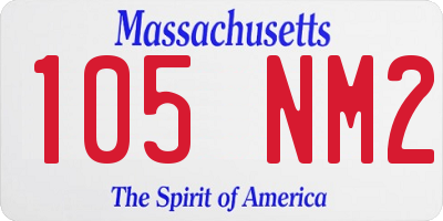 MA license plate 105NM2