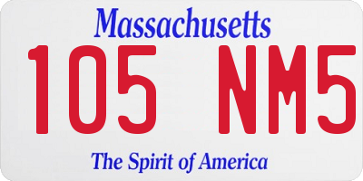 MA license plate 105NM5