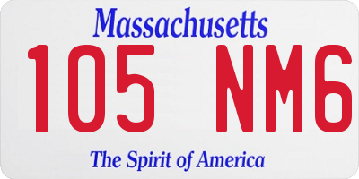 MA license plate 105NM6