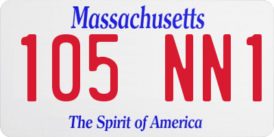 MA license plate 105NN1