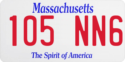 MA license plate 105NN6