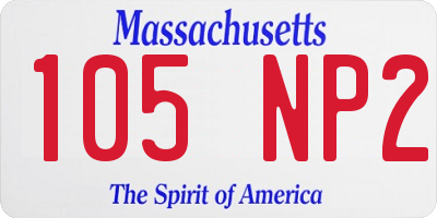 MA license plate 105NP2