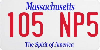 MA license plate 105NP5