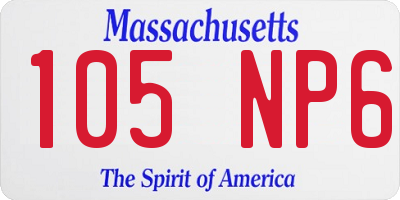 MA license plate 105NP6