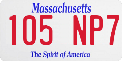 MA license plate 105NP7