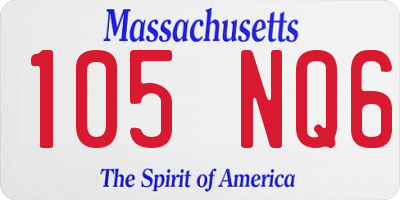 MA license plate 105NQ6