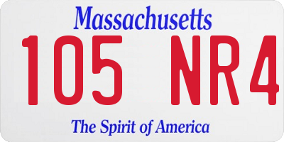 MA license plate 105NR4