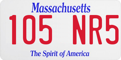 MA license plate 105NR5