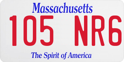 MA license plate 105NR6