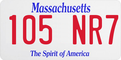 MA license plate 105NR7