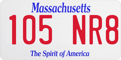 MA license plate 105NR8