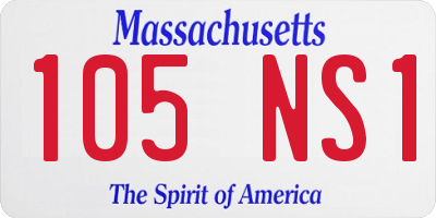 MA license plate 105NS1