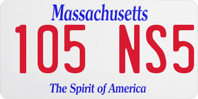 MA license plate 105NS5