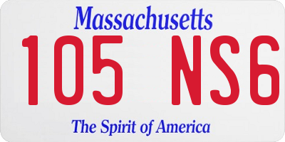 MA license plate 105NS6