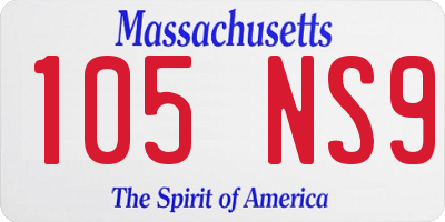 MA license plate 105NS9