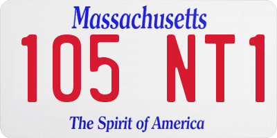 MA license plate 105NT1