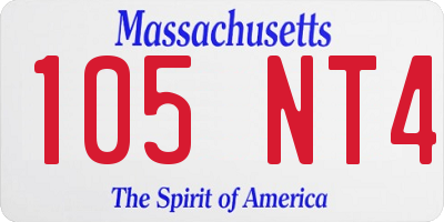 MA license plate 105NT4