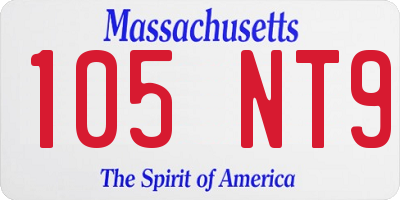 MA license plate 105NT9