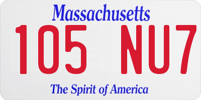 MA license plate 105NU7