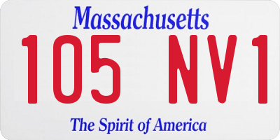 MA license plate 105NV1