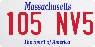 MA license plate 105NV5